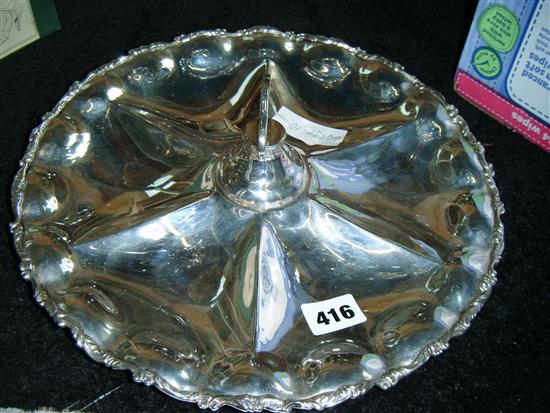 Mexican silver dish and a plated basket